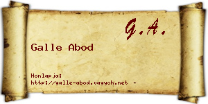 Galle Abod névjegykártya
